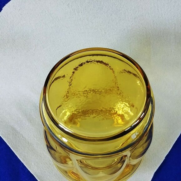 Canister With Sealing Lid Amber Gold Thumbprint Apothecary Design 8" - Picture 7 of 9